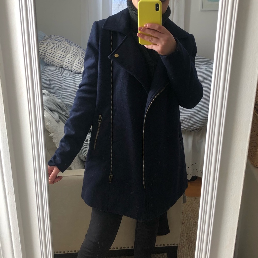 Forever 21 Navy Double Breasted Coat